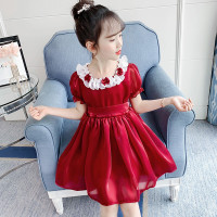 乌鹿女童暮云纱连衣裙夏装2021新款夏季韩版网红小女孩儿童洋气公主裙