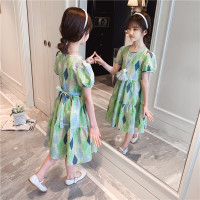 乌鹿女童连衣裙夏装2021新款小女孩韩版裙子洋气儿童泡泡袖公主裙