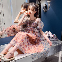 乌鹿女童森系碎花连衣裙夏装2021新款洋气小女孩甜美公主裙中大童儿童装夏季