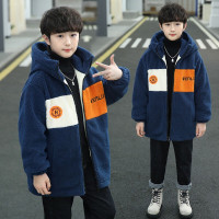 乌鹿童装男童毛毛衣外套秋冬款2021新款儿童加绒外套秋冬款中大童羊羔绒毛童装加厚冬装