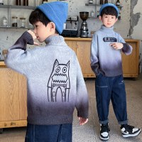 乌鹿儿童装男童毛衣秋冬款2021新款水貂绒男孩中大童高领加绒加厚