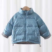 乌鹿儿童立领双面穿羽绒服2021冬季新款韩版免洗宝宝男童棉衣棉服