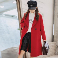 乌鹿童装女童外套秋冬装2021新款韩版中长款过膝洋气宽松毛呢儿童毛呢大衣