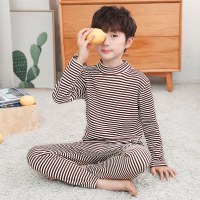 乌鹿儿童装男童睡衣春秋款2021新款家居服套装中大童男孩保暖纯棉内衣