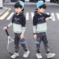 乌鹿童装男童秋装渐变色套装2021新款儿童装男孩卫衣两件套帅气洋气童装潮