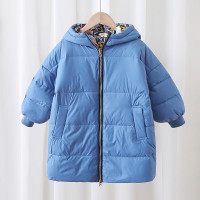 乌鹿中大童儿童中长款羽绒服冬季新款韩版宽松连帽两面穿棉衣