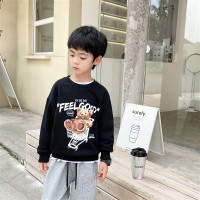 乌鹿童装男童春秋卫衣韩版童装卡通小熊外套2021新款洋气儿童套头上衣宽松