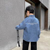 乌鹿童装男童衬衫牛仔中大童上衣2021新款韩版春秋儿童装长袖衬衣纯棉洋气