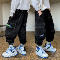 乌鹿男童春装工装裤2022新款中大儿童春秋季洋气炸街休闲长裤子韩版潮