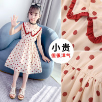乌鹿童装儿童裙子女童连衣裙中大童公主裙夏装无袖舞蹈裙宝宝小学生演出红色波点花边裙小孩衣服品牌