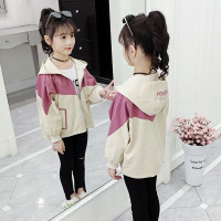 乌鹿童装女童外套春装2021春季新款儿童韩版连帽短款中大童网红运动休闲夹克上衣时尚潮流风