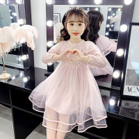 乌鹿女童连衣裙2021春夏装网红女孩童装蕾丝短袖裙子夏季洋气儿童公主裙