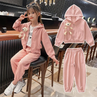 乌鹿童装女童套装2021春秋新款儿童卫衣卫裤两件套中大童洋气休闲运动衣服潮