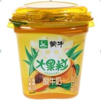 蒙牛大果粒酸牛奶芦荟黄桃果粒三角杯260g