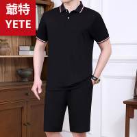 爺特(YETE)2022夏装中年男短袖短裤POLO衫时尚运动服休闲套装