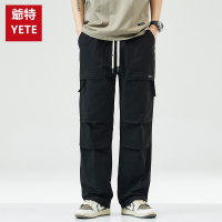 爺特(YETE)纯棉工装裤男春季宽松长裤束脚卫裤运动休闲裤