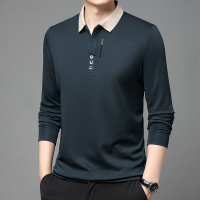 爺特(YETE)春秋冬季新款商务休闲男士长袖POLO杉大码翻领卫衣