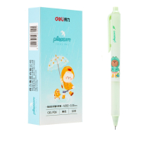 得力A563中性笔0.35mm按动全针管(黑)(支)