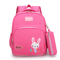 儿童书包男女童大中小班卡通3-5岁6幼儿园宝宝背包女孩可爱双肩包 小兔-玫红色