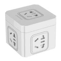 usb插座排插创意魔方智能插排多功能家用有线带开关充电器转换器 魔方一转五无带USB（转化器）白色