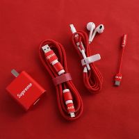 华为P40pro数据线保护套mate/P30pro/nova7pro/nova6耳机缠绕线绳 红底4c