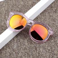 儿童太阳镜韩版可爱宝宝兔子耳朵墨镜男童女童2-10岁小孩太阳眼镜 透明框--紫红 单眼镜