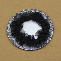 儿童发网套头饰品女童演出头花女孩苞头舞蹈表演丸子头盘发网工具 黑色花边网兜(1个)