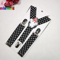 米思玲[买1送1]儿童背带夹弹力可调节卡通儿童背带裤绳小孩裤夹 [买1送1]点点黑大白