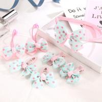 宝宝扎头发饰品儿童头饰套装礼盒皇冠发饰女孩发夹公主小皮筋领结 蝴蝶结粉加蓝7件套
