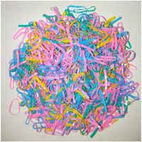 儿童不伤发一次性橡皮筋发绳女宝宝扎头发圈头绳发饰胶圈橡筋 经典春天色大号 1000[送拉发针]