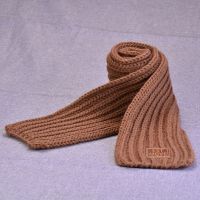 秋冬款儿童毛线围巾韩版男童围脖女童围巾小孩加厚保暖宝宝围巾潮 卡其色围巾