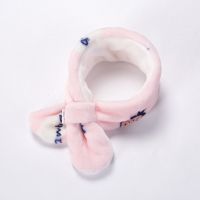 新生儿宝宝毛绒围巾秋冬男女童加厚保暖围脖婴儿套脖子儿童围巾 粉色草莓围巾 1月-6岁(可调节)