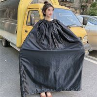 摄影遮挡游泳换衣裙罩模特防走光斗篷更衣室海边户外简易更衣帐篷 色丁黑色[送同色收纳袋] 120CM[适合身高140CM以