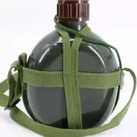 新式迷彩水壶铝合金水杯军绿水壶袋户外旅行登山训练水壶 87军绿1.2L