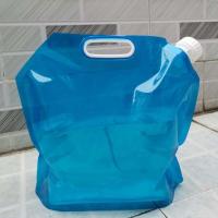 户外大容量便携折叠水袋手提储水袋车载水袋旅游露营登山便携水袋 5L蓝色折叠水袋[2个]