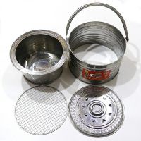 多功能取暖炉特厚烧烤炉手提炭炉取暖器便携家用木炭野炊搬家火盆 多功能烤火炉