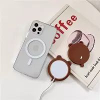 苹果magsafe充电器保护套无线充电器壳硅胶iphonemagsafe防摔适用【7月31日发完】 棕色小熊 苹果mag