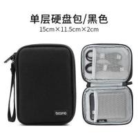包纳新款 移动包25寸硬盘便携保护包数码配件U盘数据线收纳包 黑色