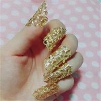 青丘狐同款花月陈瑶金晨长亭范倩茹指甲套延禧护甲扣戒指古装配饰 5只无装饰金色(买2送1)