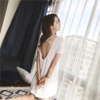 睡裙女夏天韩版可爱宽松女士中长款短袖大码学生睡衣春秋季家居服 虾红小狗2 M[75-90斤]