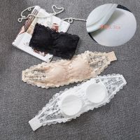 肩带裹胸内衣无肩带无钢圈女士文胸学生抹胸背心隐形内衣带胸垫 一件装 [黑色] M[推荐75-100斤]