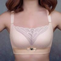 【丝玛】夏天透气防走光文胸无钢圈聚拢抹胸大码内衣女薄款胸罩 肤色（单件） 32/70AB通杯（厚款）