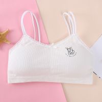 青春发育期可爱少女系列小背心高初中小学生9-16岁文胸内衣棉 白色 均码：（100斤以内）