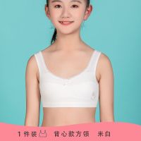 女童内衣发育期8-10-12岁小学初中生女孩小背心女大童抹胸文胸夏 1件装[米白]方领款 S码[45-65斤]