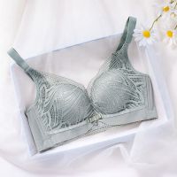 内衣女小胸聚拢文胸无钢圈胸罩小胸专用内衣厚款上托调整型防下垂 抹茶绿(单件) 70A 32A