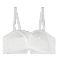小胸厚款文胸聚拢女学生无钢圈裹胸无肩带内衣防下垂套装 白色单件 32/70A
