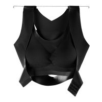 四季可穿北欧尚品背偝佳内衣矫正身姿隐形内穿胸垫聚拢文胸罩女 黑色 M(115/80)80-100斤