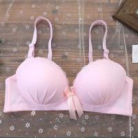 内衣女学生小胸秋款韩版无钢圈文胸罩超薄聚拢防下垂收副乳 粉红色 32/70