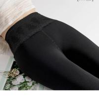 高腰收腹蕾丝花边打底裤秋冬季肉色光腿神器女外穿加绒加厚连裤袜 黑色-连脚 200克薄绒蕾丝腰【70-145斤】