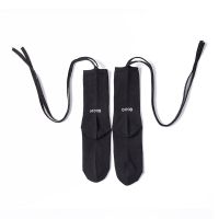 袜子女朋克攻速暴击jk绑带袜日系原宿风小腿袜ins潮中筒薄款夏天 黑色 36-40(个性绑带)